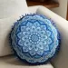 Almofada em Formato Mandala - Floral Azul